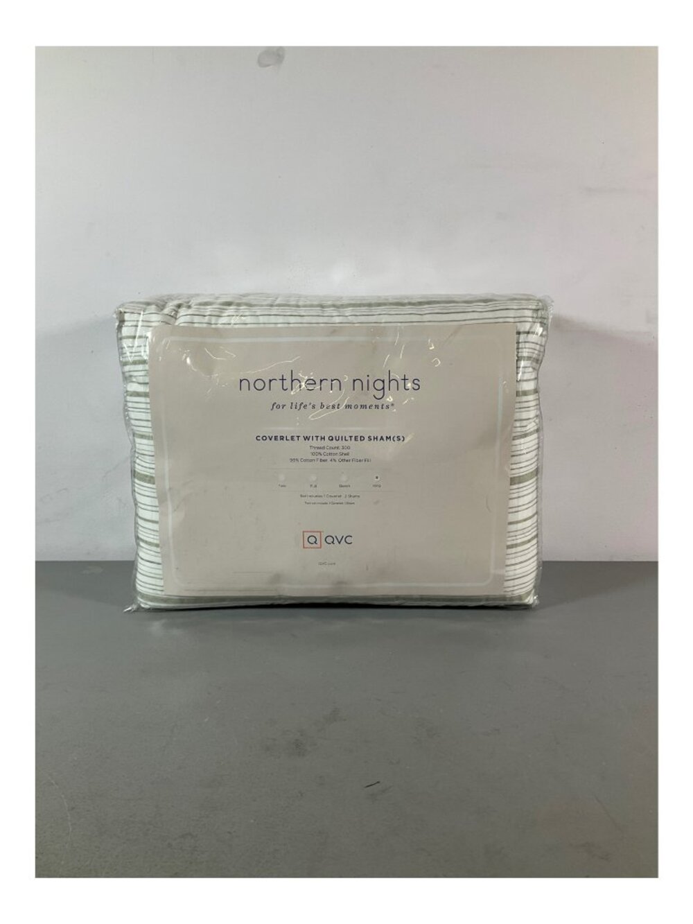 Northern Nights King Size 100% Cotton Coverlet Set with Quilted Shams, 300 Threa